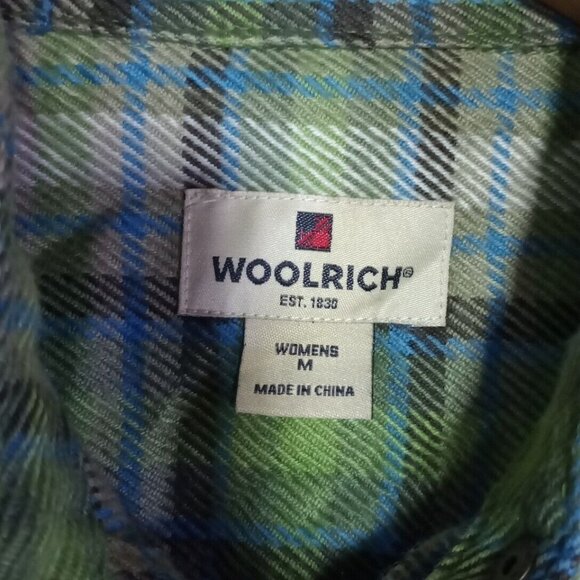 WOOLRICH Snap Button Down Flannel Plaid Shirt Womens Size Medium Soft Wool Blend - Picture 4 of 12